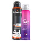 Kit Desodorante Aerossol Antitranspirante Herbíssimo - Dark Silver e Tabu Ousada - 150ml