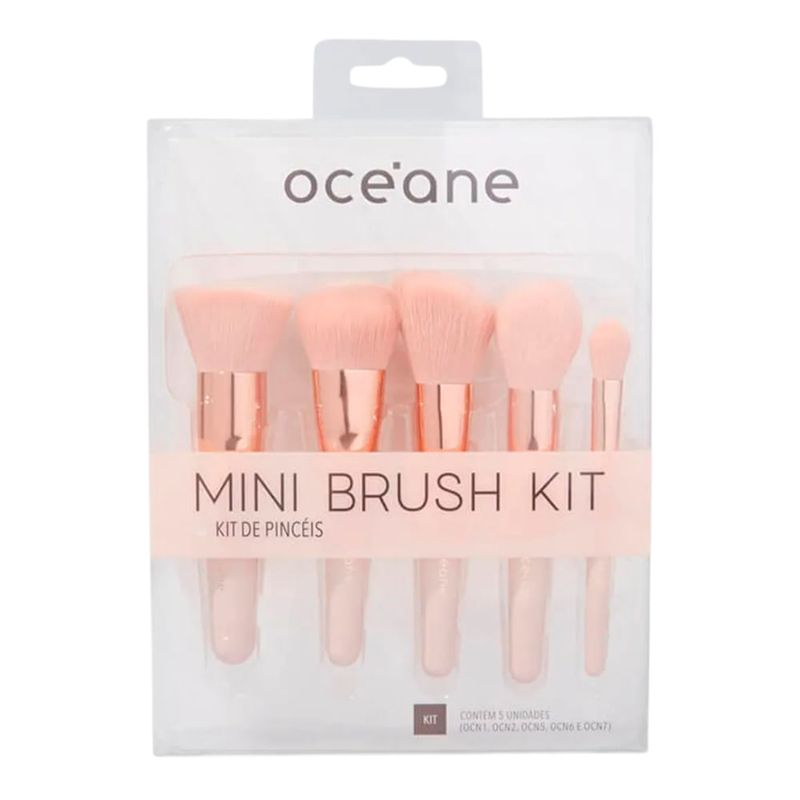 Kit Océane Mini Brush - 5 Pincéis Coral