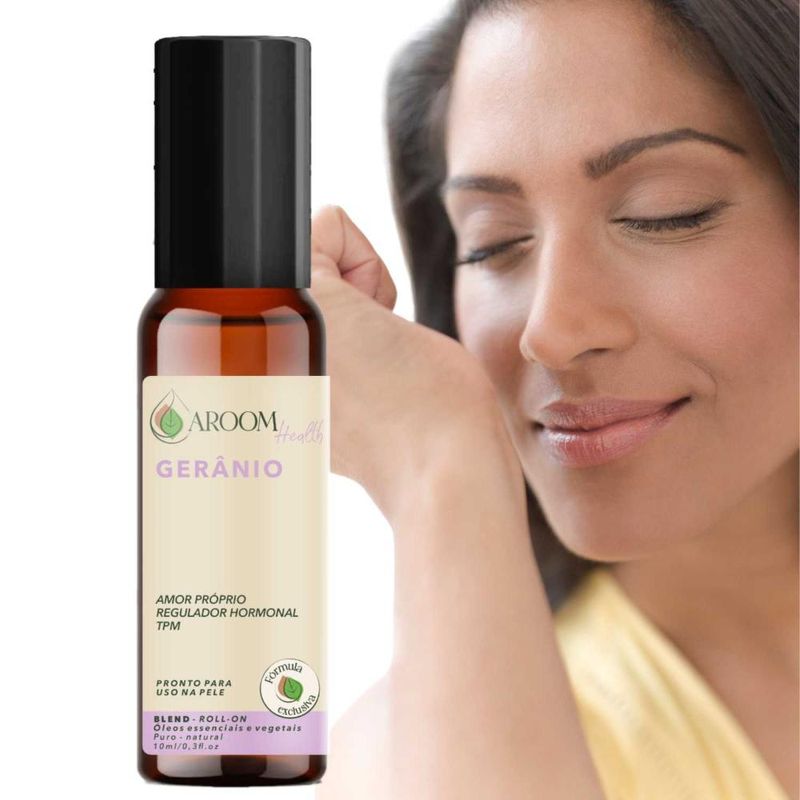 Fórmula Exclusiva - Blend de Óleo Essencial de Gerânio Roll-on - 10ml - Aroom
