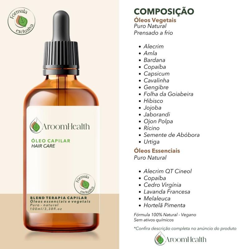 Blend de Óleos Capilares Hair Care - 100ml - Fórmula Exclusiva