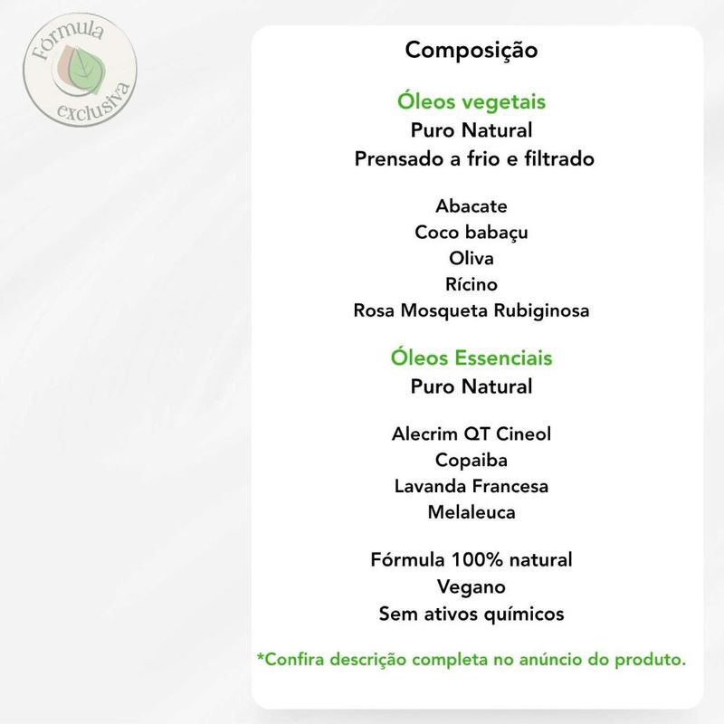 Blend de Óleos Nutrição e Regeneração Scab Hair - 60ml