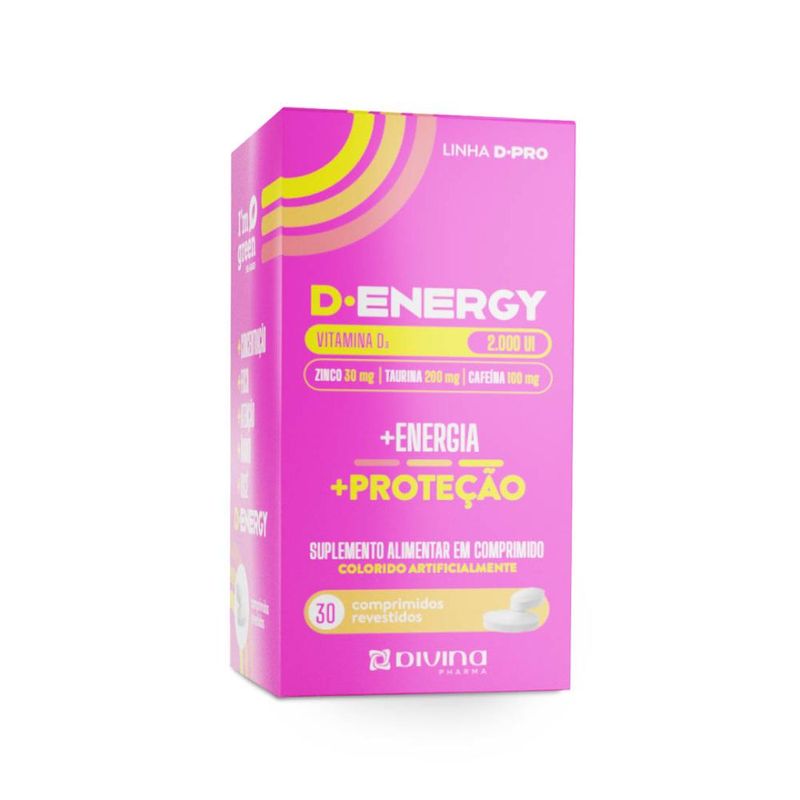 Vitamina D +Zinco +Taurina + Cafeína 30 cápsulas - DEnergy