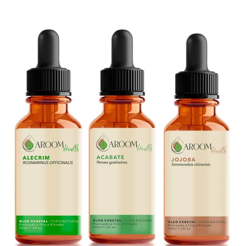 Kit Óleos Vegetais de Alecrim, Abacate e Jojoba - 30ml Cada