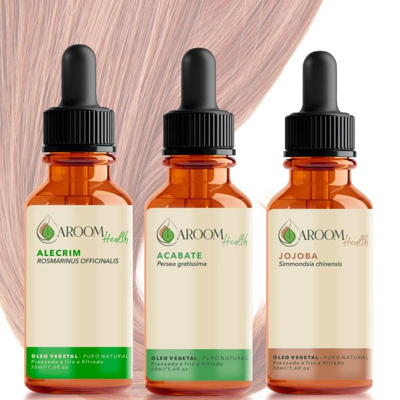 Kit Óleos Vegetais de Alecrim, Abacate e Jojoba - 30ml Cada