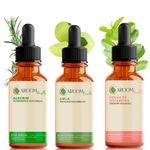 Kit Óleos Vegetais de Alecrim, Folha de Goiabeira e Amla - 30ml Cada