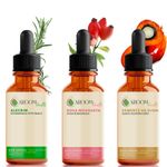 Kit Óleos Vegetais de Alecrim, Semente de Ojon e Rosa Mosqueta - 30ml Cada