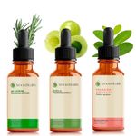 Kit Óleos Vegetais de Alecrim, Amla e Folha de Goiabeira - 30ml Cada