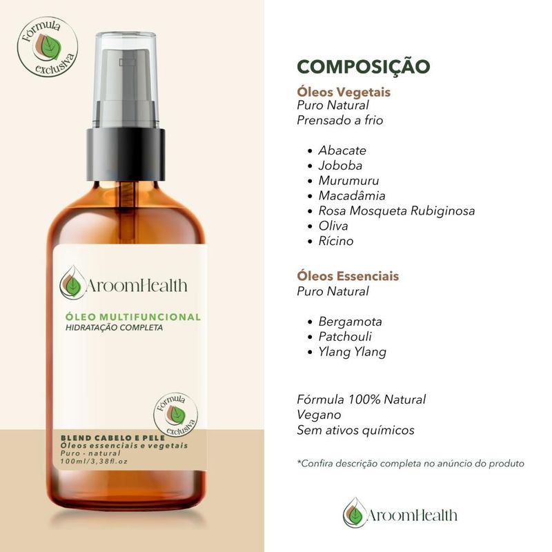 Blend de Óleos Hidratação Completa para Cabelo e Pele - 100ml