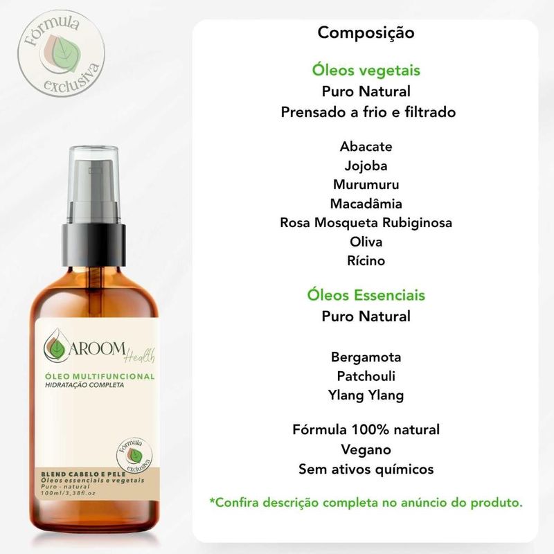 Blend de Óleos Hidratação Completa para Cabelo e Pele - 100ml