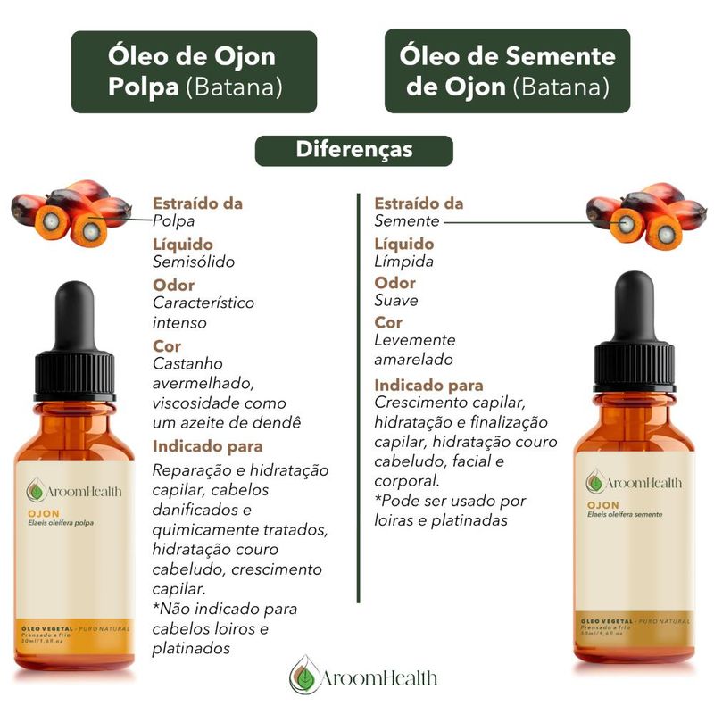 Kit Óleos Vegetais de Amla, Folha de Goiabeira e Semente de Ojon/Batana - 30ml Cada