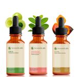 Kit Óleos Vegetais de Amla, Folha de Goiabeira e Semente de Ojon/Batana - 30ml Cada