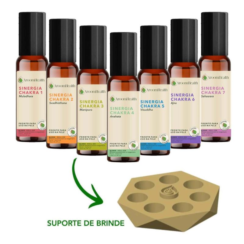 Kit Sinergia 7 Chakras Roll-on - 10ml Cada - Fórmula Exclusiva