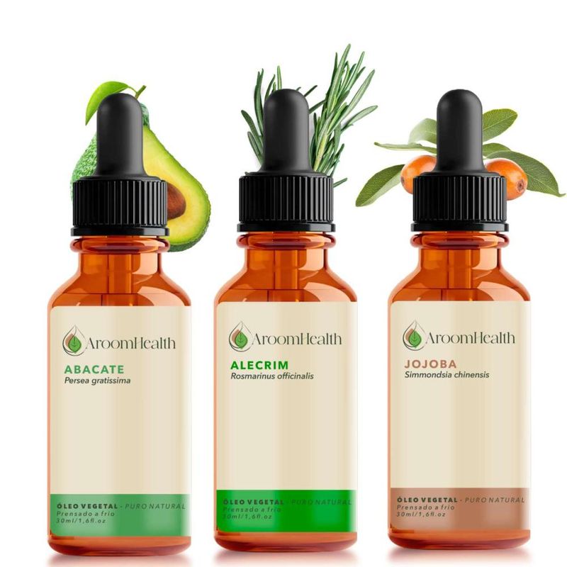 Kit Óleos Vegetais - Alecrim, Abacate e Jojoba - 30ml Cada