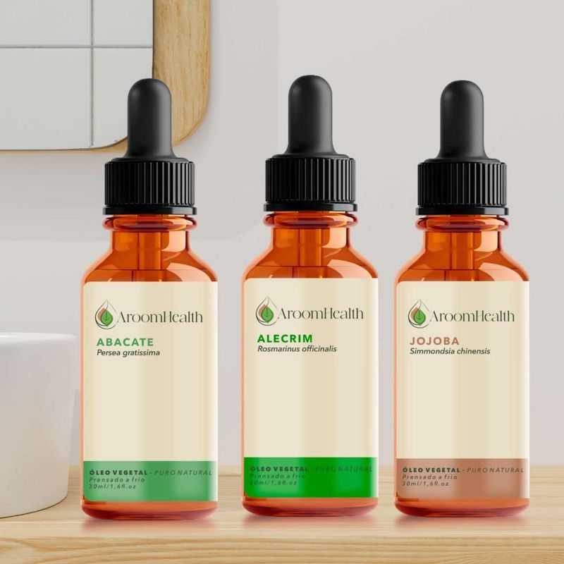 Kit Óleos Vegetais - Alecrim, Abacate e Jojoba - 30ml Cada