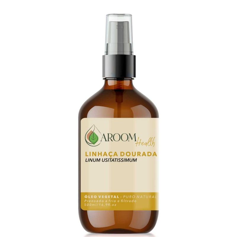 Aroom Health - Óleo Vegetal Puro Natural Linhaça Dourada - 500ml