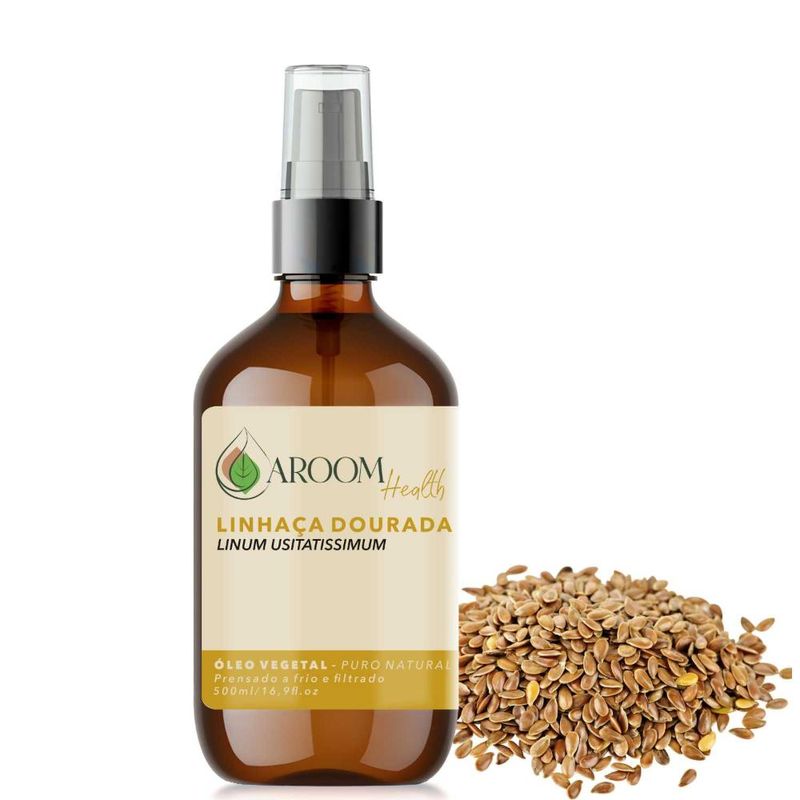 Aroom Health - Óleo Vegetal Puro Natural Linhaça Dourada - 500ml