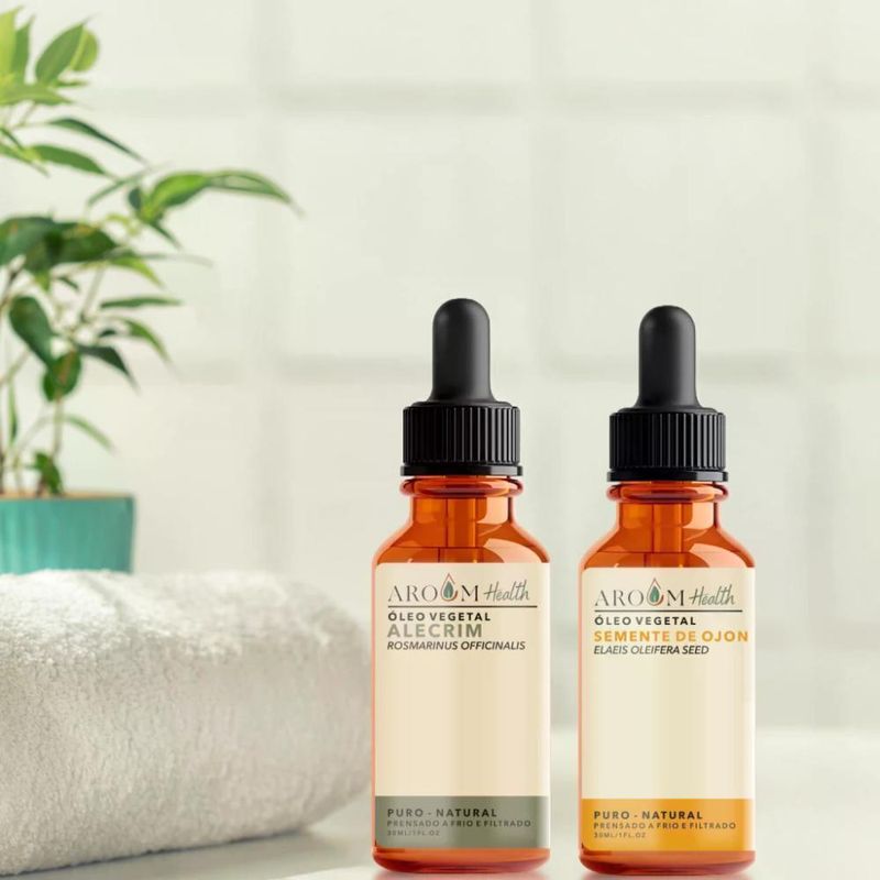 Aroom Health - Kit Terapia Capilar Óleos Vegetais Alecrim e Semente de Ojon - 30ml Cada