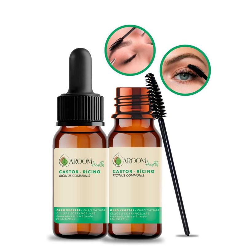 Aroom Health - Óleo Rícino para Cílios e Sobrancelhas com Aplicador - 20ml