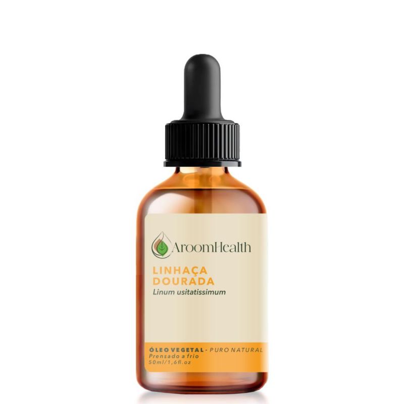 Óleo Vegetal Puro Natural de Linhaça Dourada - 50ml - Aroom Health