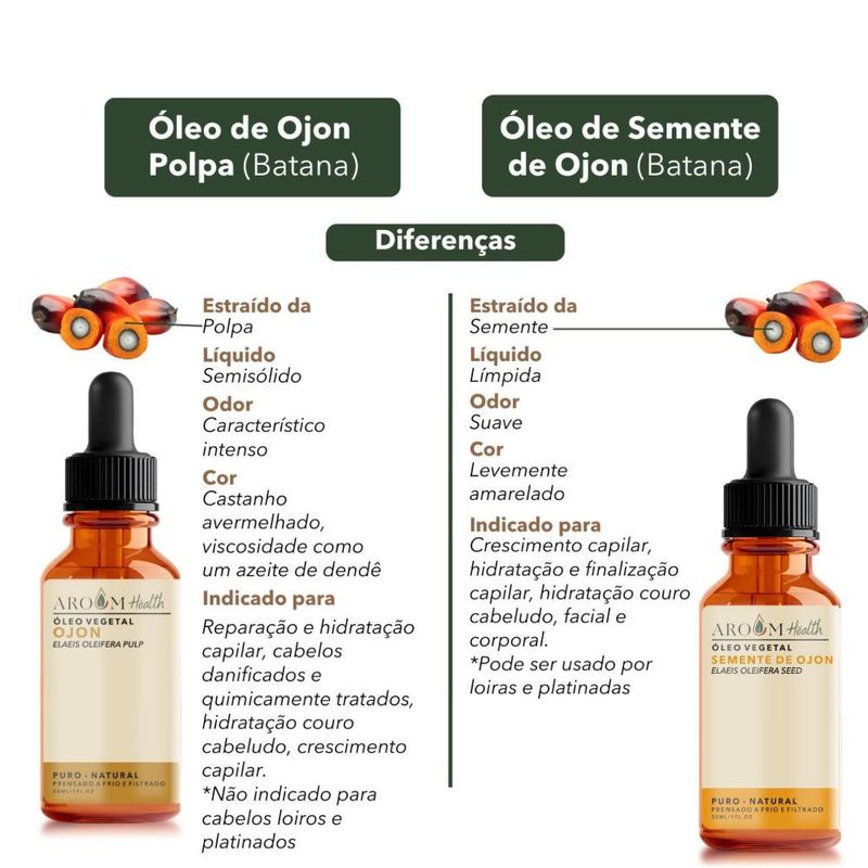 Óleo Vegetal Puro Natural de Polpa de Ojon - 30ml - Aroom Health