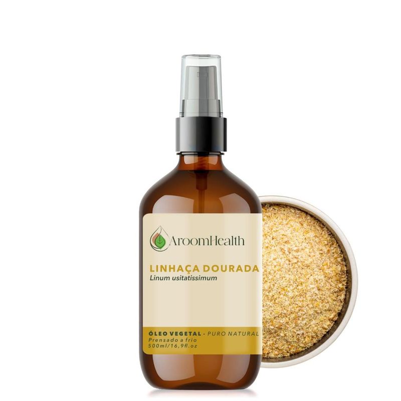 Aroom Health - Óleo Vegetal Puro Natural Linhaça Dourada - 500ml