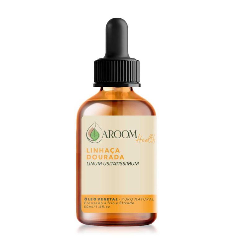Óleo Vegetal Puro Natural de Linhaça Dourada - 50ml - Aroom Health