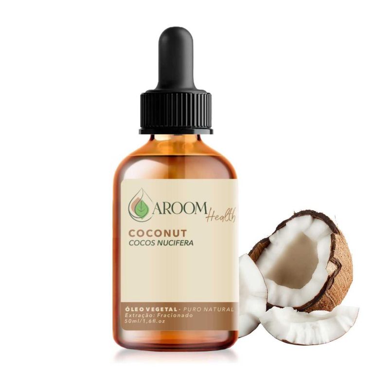 Óleo Vegetal Puro Natural de Coconut - 50ml - Aroom Health