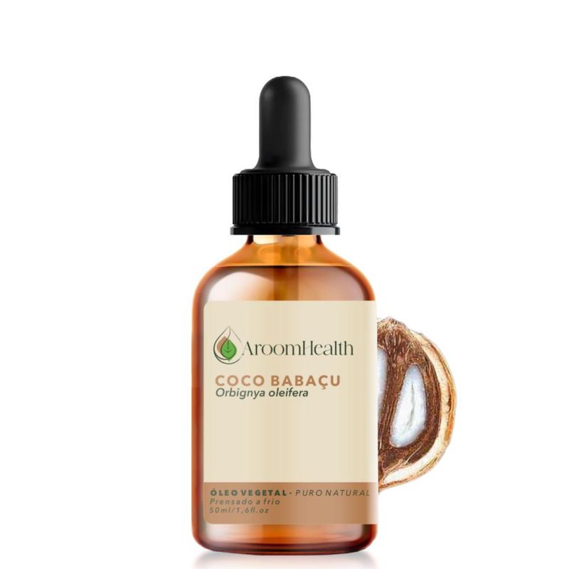 Óleo Vegetal Puro Natural de Coco Babaçu - 50ml - Aroom Health