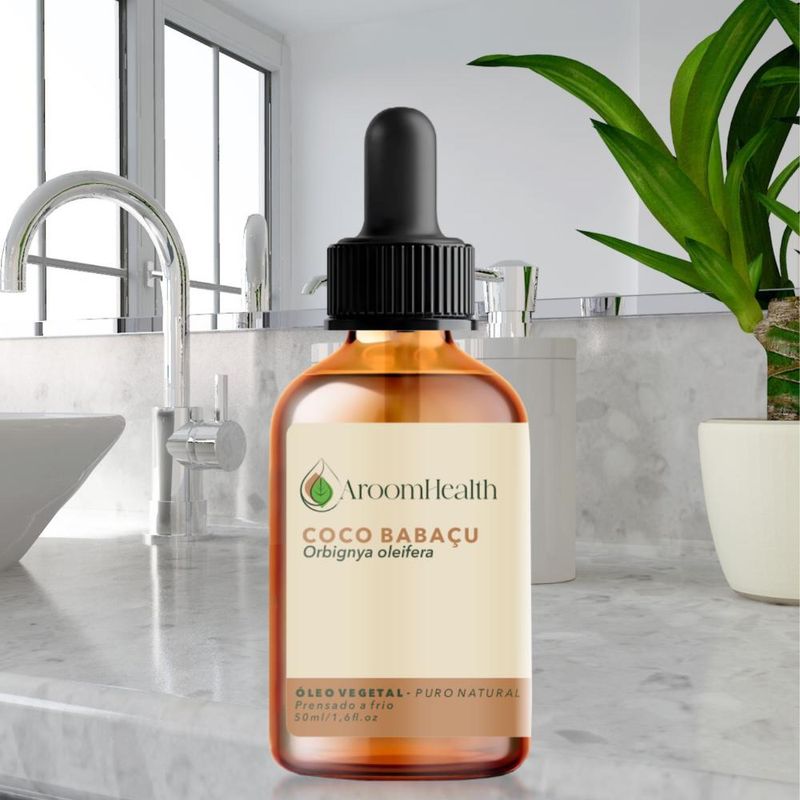 Óleo Vegetal Puro Natural de Coco Babaçu - 50ml - Aroom Health