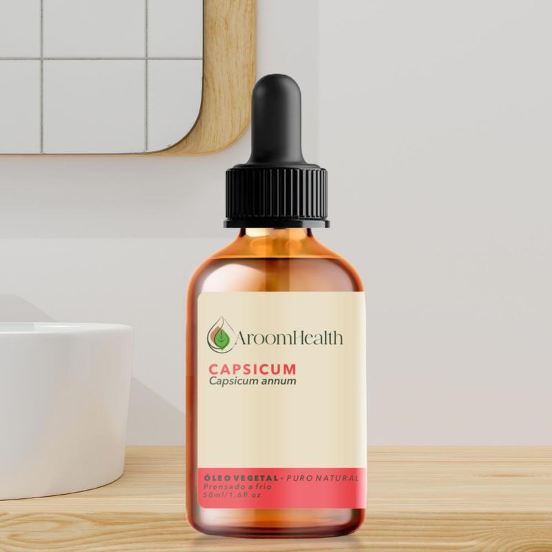 Óleo Vegetal Puro Natural de Capsicum - 50ml - Aroom Health