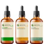 Kit de Óleos Alecrim, Ojon Polpa e Rícino - 100ml Cada - Aroom Health