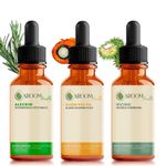 Kit de Óleos Alecrim, Ojon Polpa e Rícino - 30ml Cada - Aroom Health