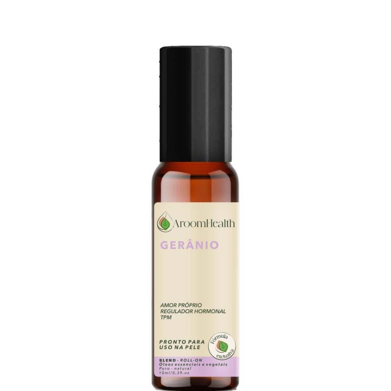 Blend Óleo Essencial Gerânio Roll-on - 10ml - Fórmula Exclusiva - Aroom Health