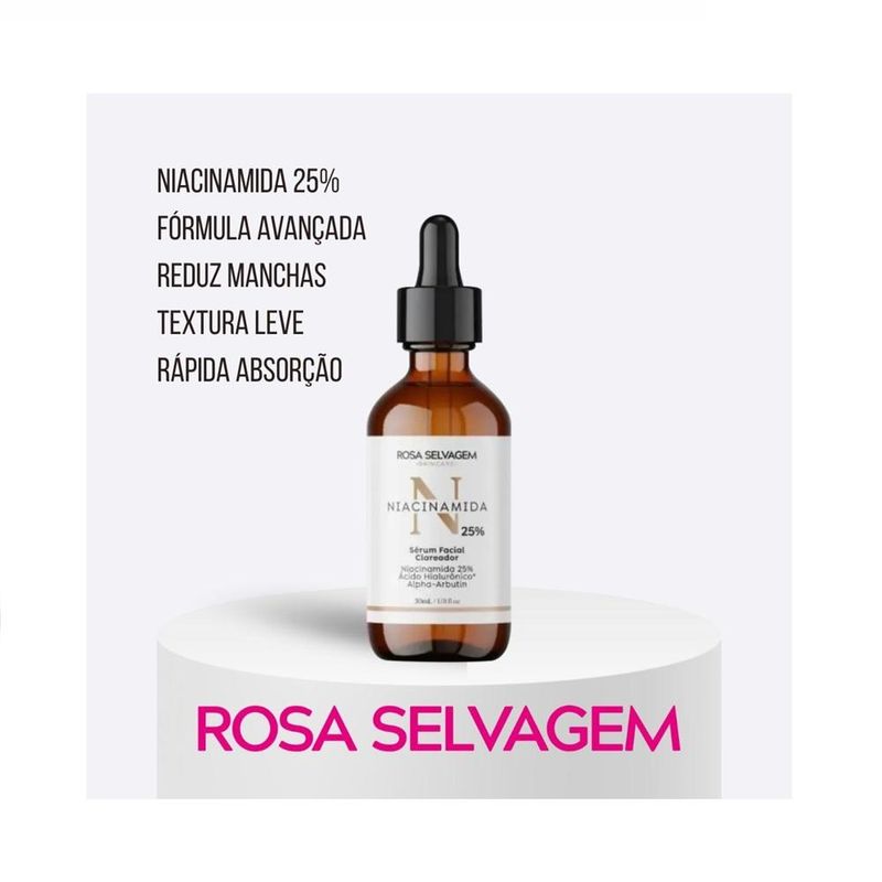 Kit 2 Sérum Facial Niacinamida Clareador - Rosa Selvagem - 30ml
