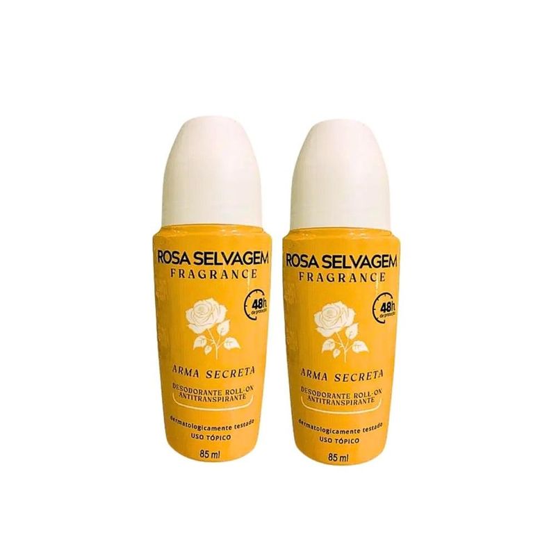 Kit 2 Desodorante Roll On - Arma Secreta - Rosa Selvagem - 85ml