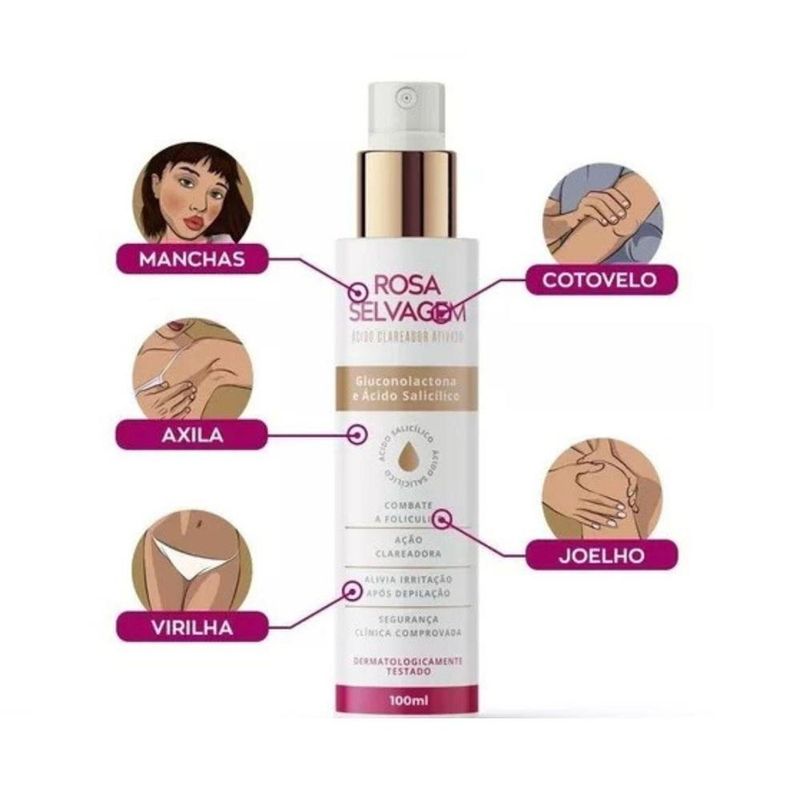 Sérum Niacinamida + Ácido Clareador + Espuma de Limpeza - Rosa Selvagem