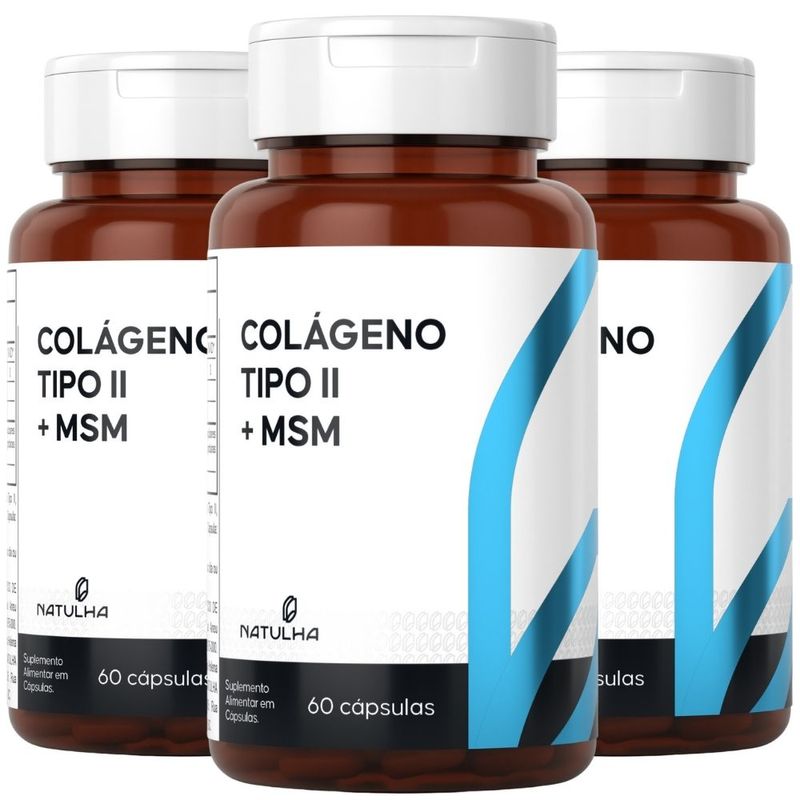 Kit 3X Colágeno Tipo 2 + MSM 60 Cápsulas – Natulha