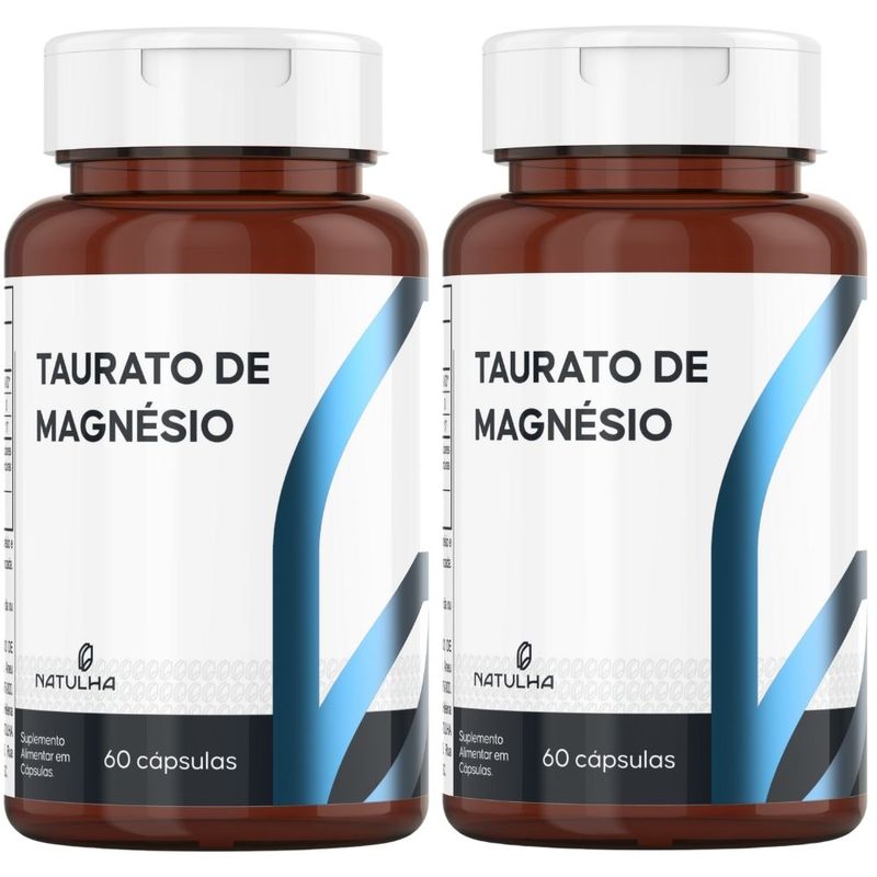 KIT 2X Taurato de Magnésio 800mg 60 cápsulas - Natulha