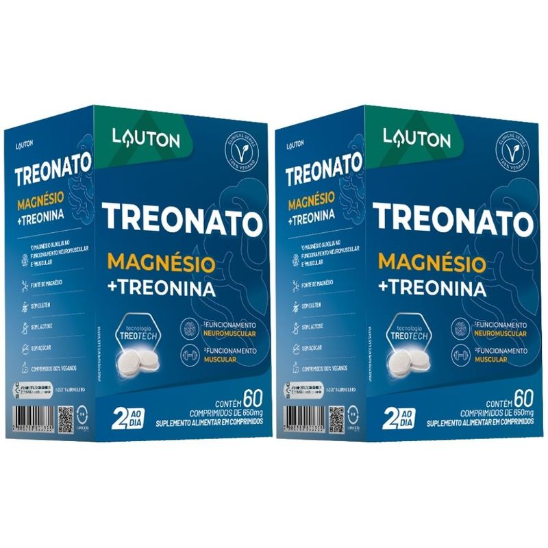 KIT 2X Treonato Magnésio e Treonina 60 comprimidos - Lauton
