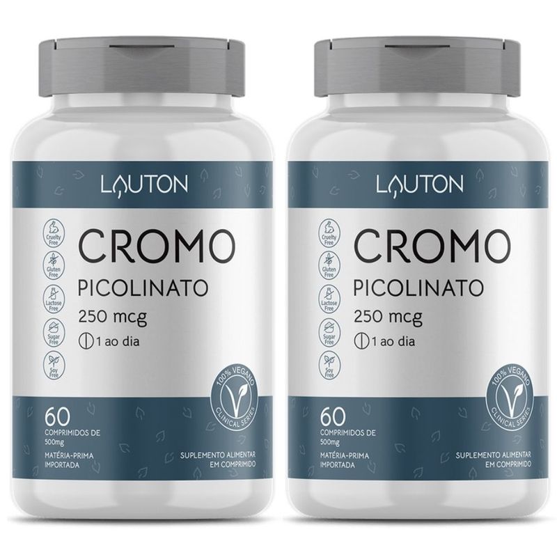 KIT 2X Cromo Picolinato 250mcg 60 cápsulas - Lauton