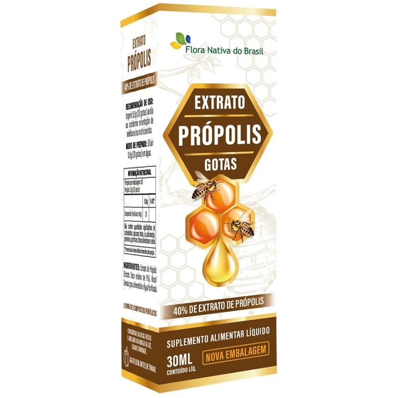 Extrato de Própolis em Gotas 40% 30ml - Flora Nativa