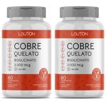 KIT 2X Cobre Quelato Bisglicinato 3000mcg 60 comprimidos - Lauton