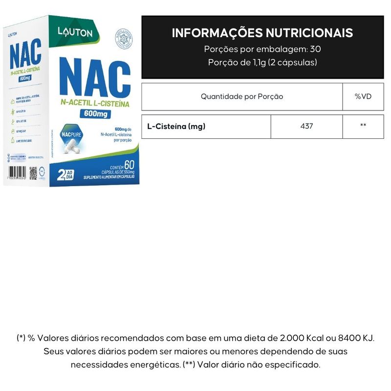 KIT 2X NAC N-Acetil L-Cisteína 30 cápsulas - Lauton