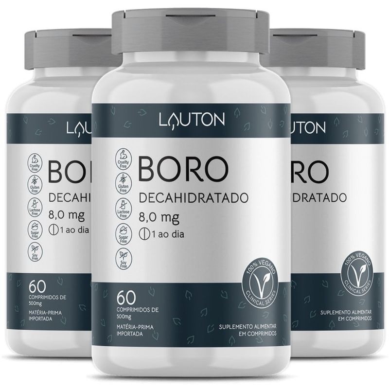 KIT 3X Boro Decahidratado 60 comprimidos - Lauton