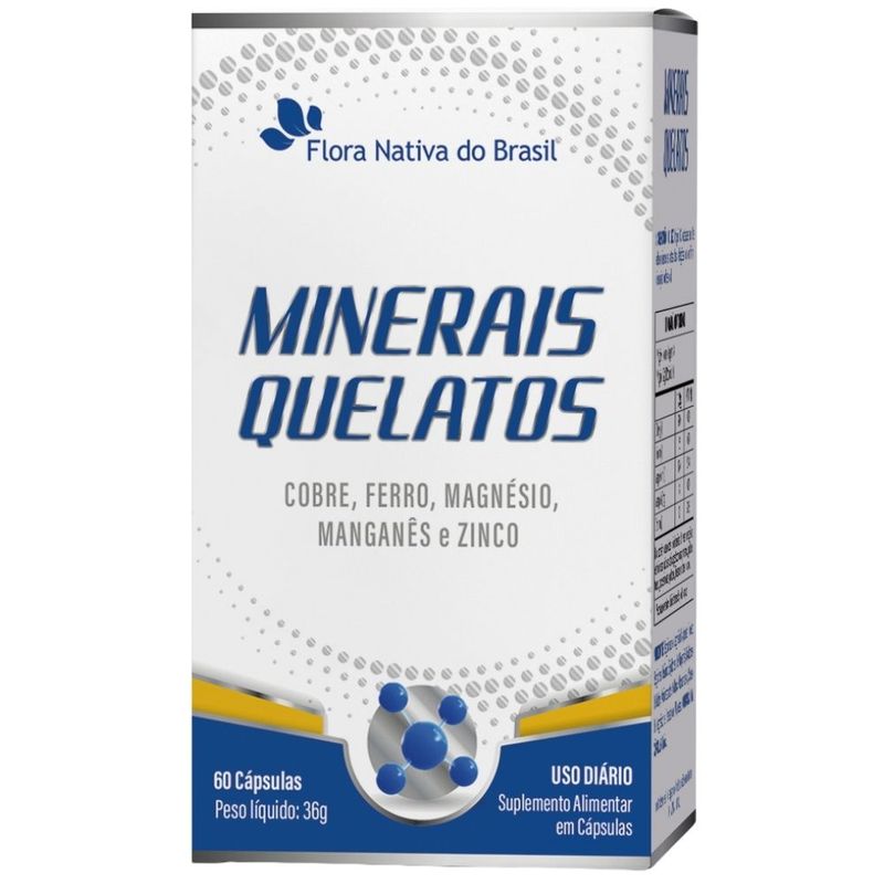 KIT 2X Minerais Quelatos 60 cápsulas - Flora Nativa