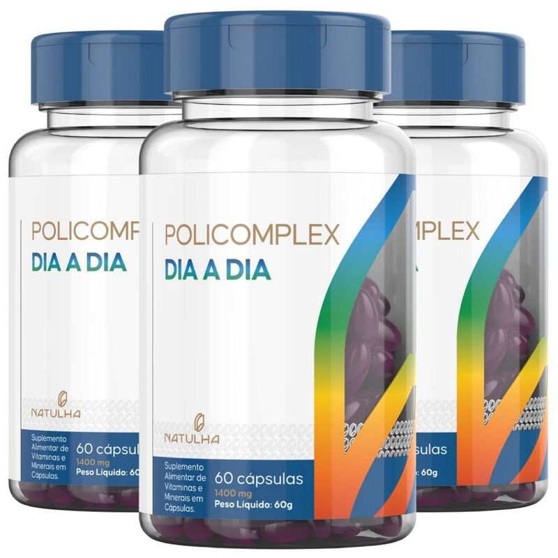 KIT 3X PoliComplex Dia a Dia 1400mg 60 cápsulas - Natulha