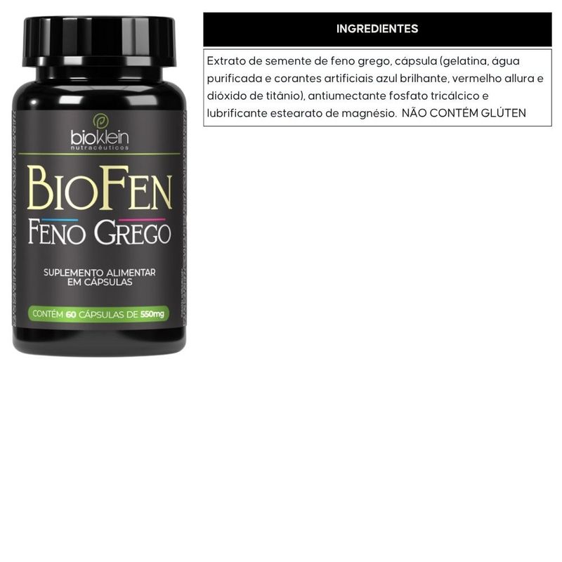 KIT 3X BioFen Feno Grego com Saponinas 60 Cápsulas - Bioklein