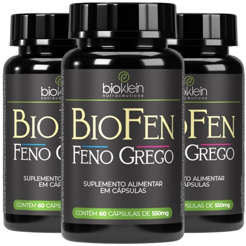 KIT 3X BioFen Feno Grego com Saponinas 60 Cápsulas - Bioklein