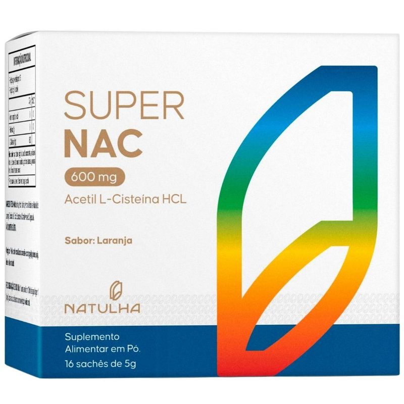 Super NAC Acetilcisteína HCL 600mg 16 sachês - Natulha