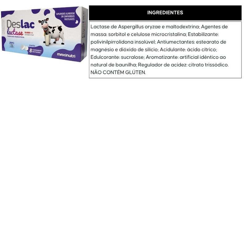 KIT 3X Deslac Lactase 10000 FCC - 8 Comprimidos - Maxinutri